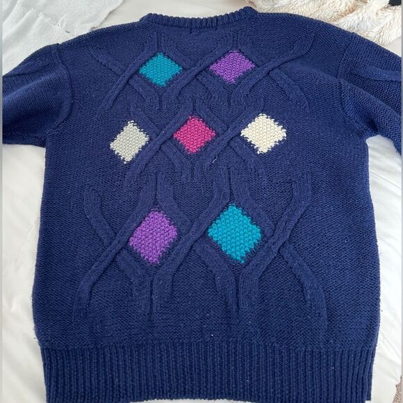 Vintage Sweater Colours by Alexander Julian Crew Neck Geometric Sweater Size L - Picture 4 of 7